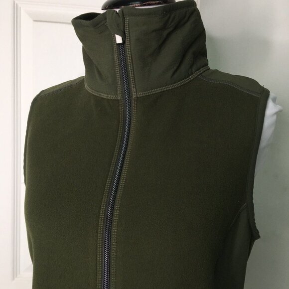 Athleta Women's Army Green Full Zip Vest Size Small with Pockets - Picture 4 of 11